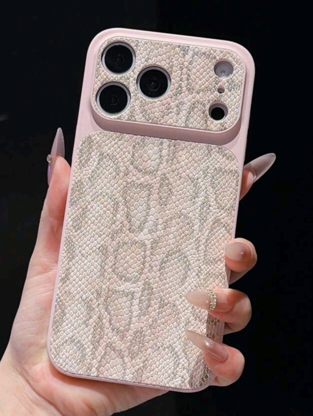 IPhone 17  Pink Snake-Pattern Phone Case